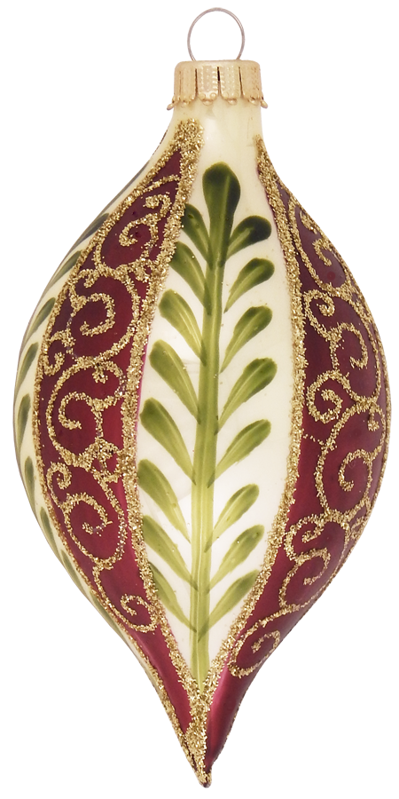 Assorted Sizes Glass Finials, Gold/Red Multi, 12/Box, 4/Case, 48 Pieces