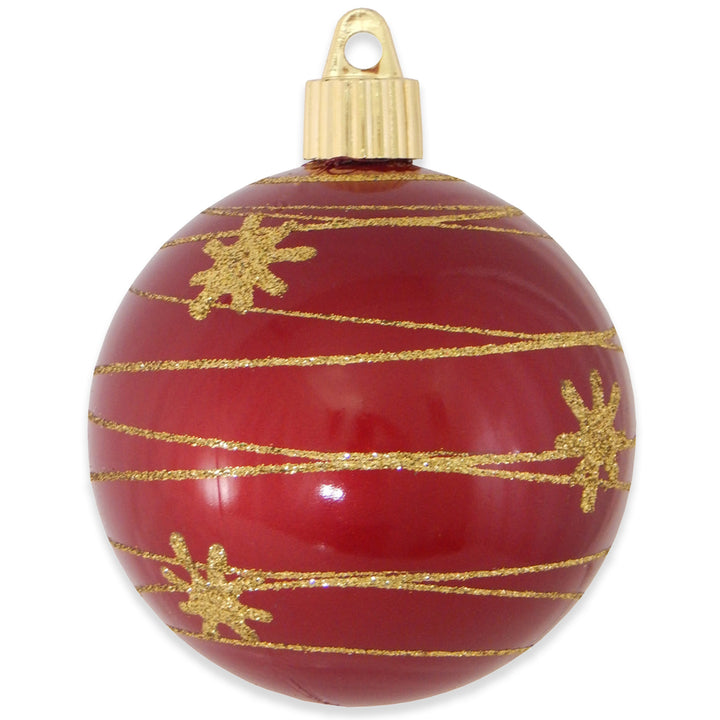 3 1/4" (80mm) Commercial Shatterproof Ball Ornament, Candy Red, Case, 36 Pieces