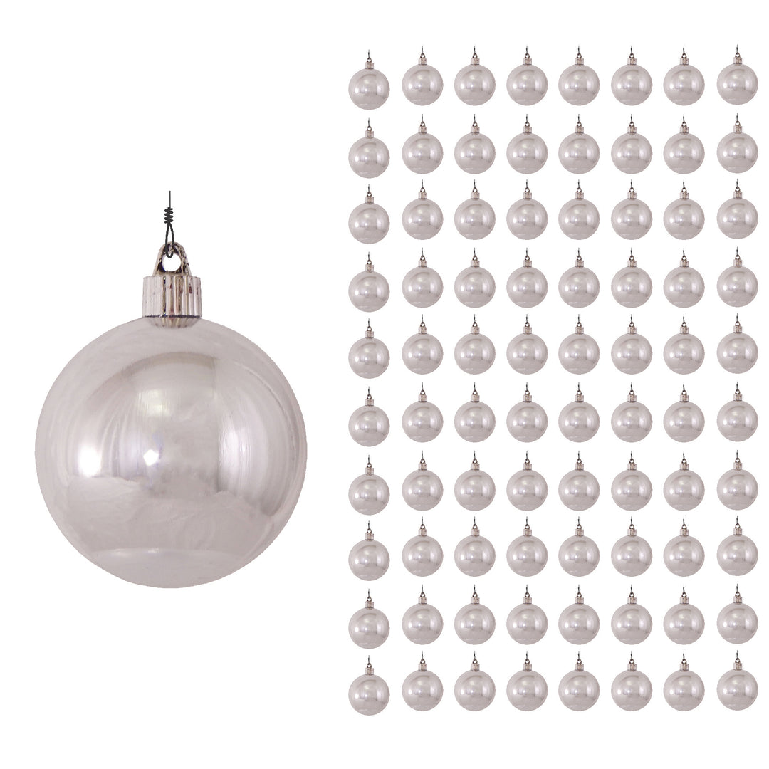 3 1/4" (80mm) Commercial Pre-Wired Shatterproof Ball Ornament, Vivacious Purple, Case, 80 Pieces