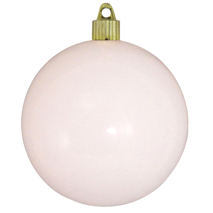 4" (100mm) Commercial Shatterproof Ball Ornament, Shiny Pure White, 4 per Bag, 12 Bags per Case, 48 Pieces