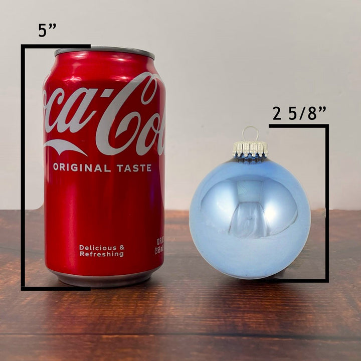 2 5/8" (67mm) Ball Ornaments, Silver Caps, Alpine Shine, 8/Box, 12/Case, 96 Pieces