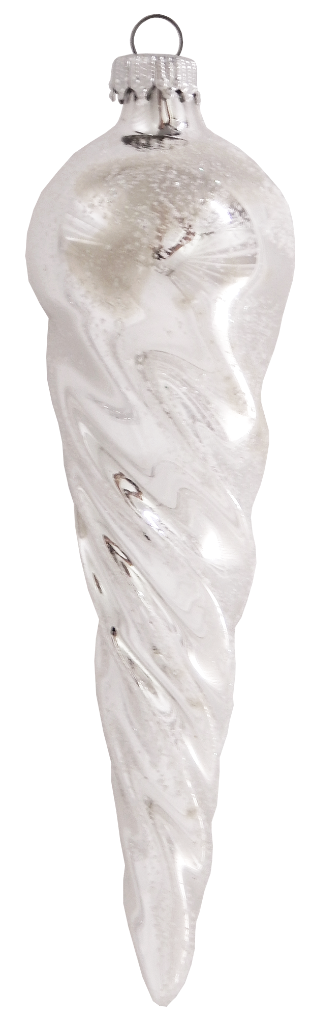6" (150mm) Bright Silver Twisted Icicle Figurine Ornaments, 3/Box, 12/Case, 36 Pieces
