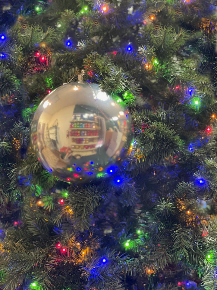 8" (200mm) Shatterproof Ball Ornament Assortment, Silver/White/Blue, 1/Ea, 12/Case, 12 Pieces