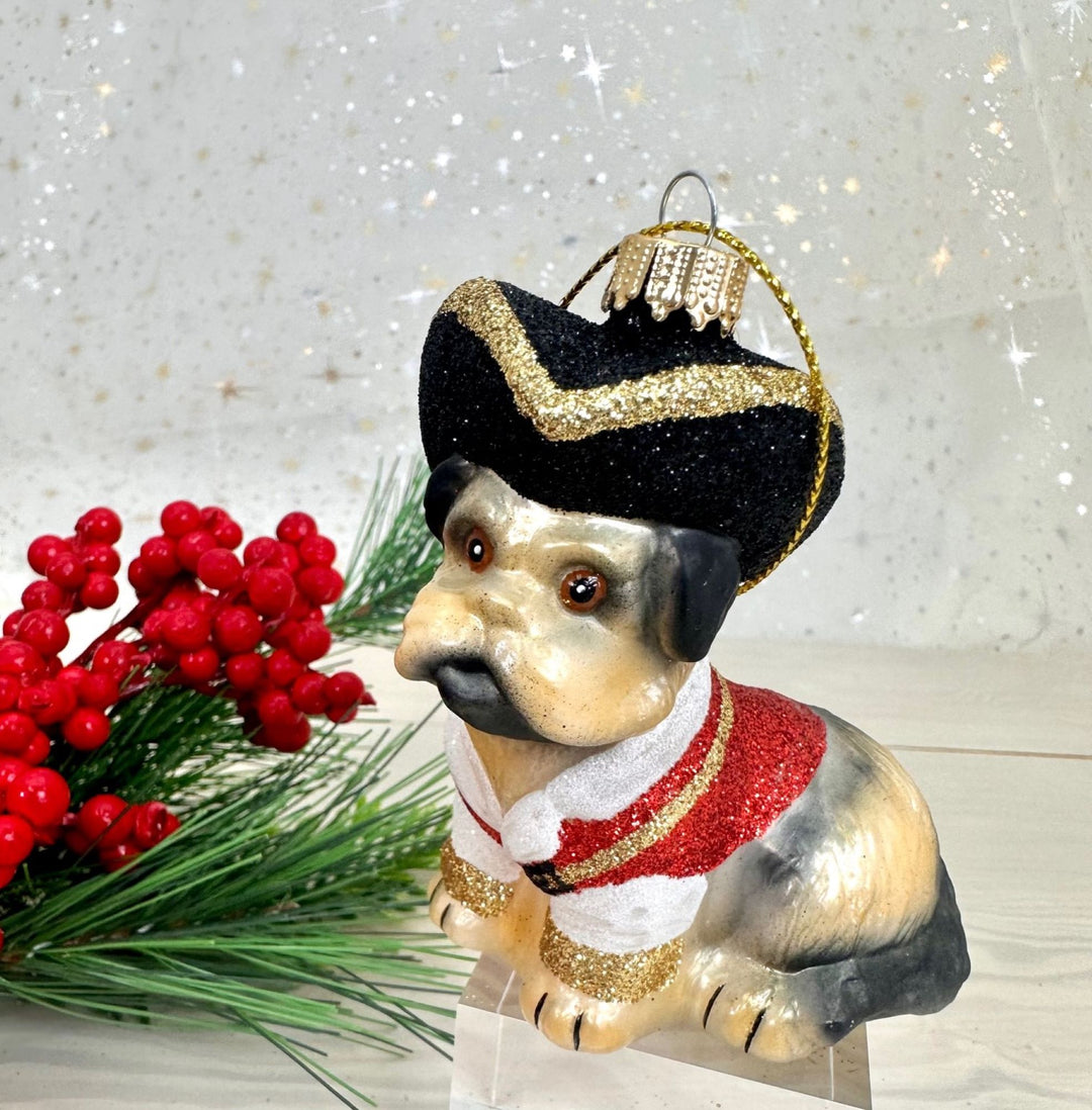 3 3/4" (95mm) Pirate Pug Figurine Ornaments, 1/Box, 6/Case, 6 Pieces