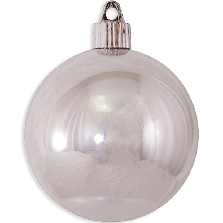 3 1/4" (80mm) Commercial Shatterproof Ball Ornament, Looking Glass Silver, 8 Pieces per Bag. 10 Bags per Case, 80 Pieces per case.