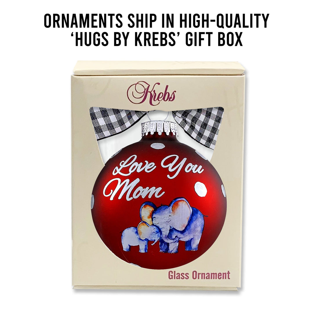 3 1/4" (80mm) Personalizable Hugs Specialty Gift Ornaments, Love you Mom, Port Velvet, 1/Box, 12/Case, 12 Pieces