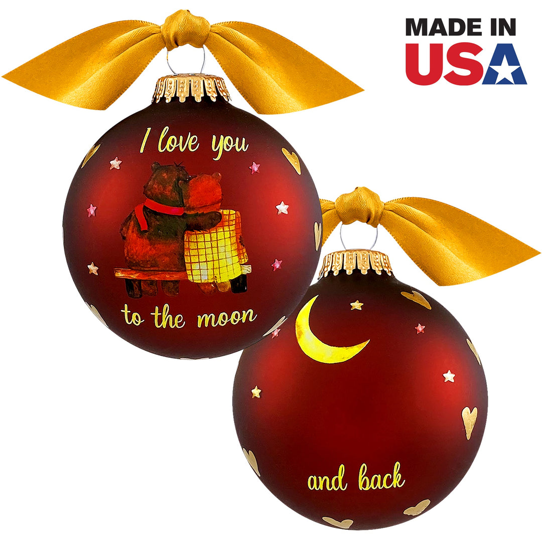 3 1/4" (80mm) Personalizable Hugs Specialty Gift Ornaments, I Love you to the Moon and Back, Mustang Velvet, 1/Box, 12/Case, 12 Pieces