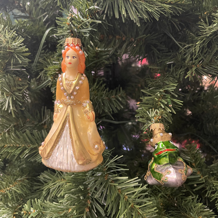 2.5" and 4.6" The Frog Prince & Princess, Gold/ Green Figurine Ornaments, 2/Box, 8/Case, 16 Pieces