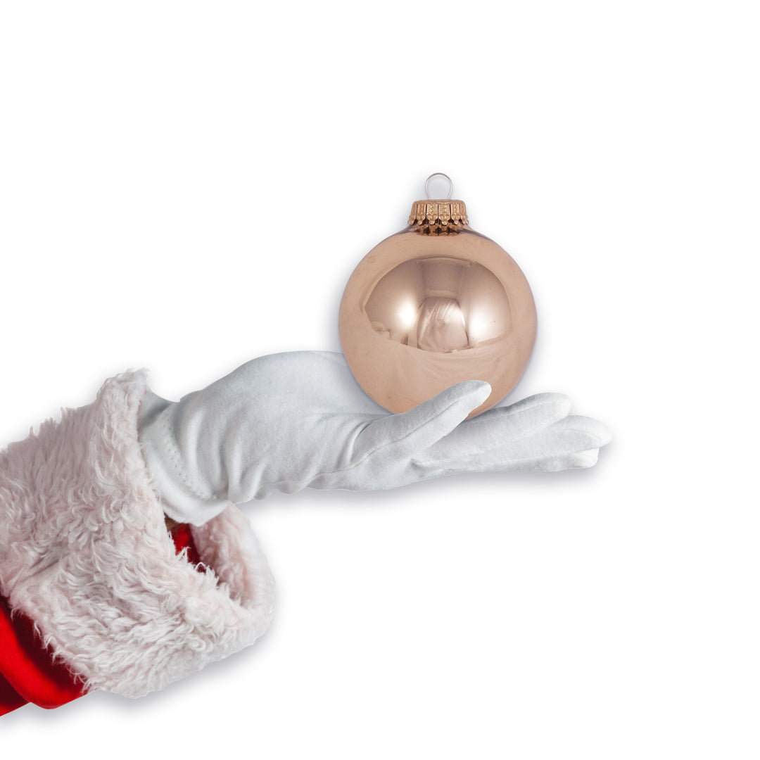 2 5/8" (67mm) Ball Ornaments, Gold Caps, Molten Gold Shine, 8/Box, 12/Case, 96 Pieces