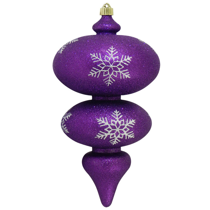 15" (380mm) Giant Commercial Shatterproof Finials, Purple Glitter, Case, 4 Pieces