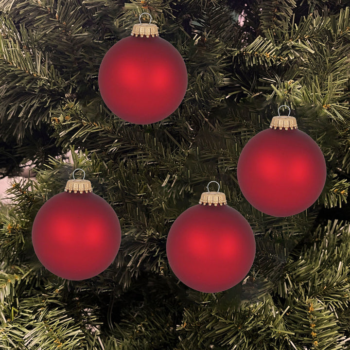 2 5/8" (67mm) Ball Ornaments, Gold Caps, Port Velvet, 8/Box, 12/Case, 96 Pieces