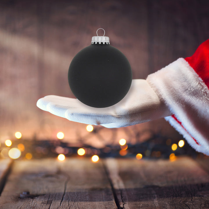 3 1/4" (80mm) Glass Ball Ornament, Ebony Velvet, 4/Box, 12/Case, 48 Pieces