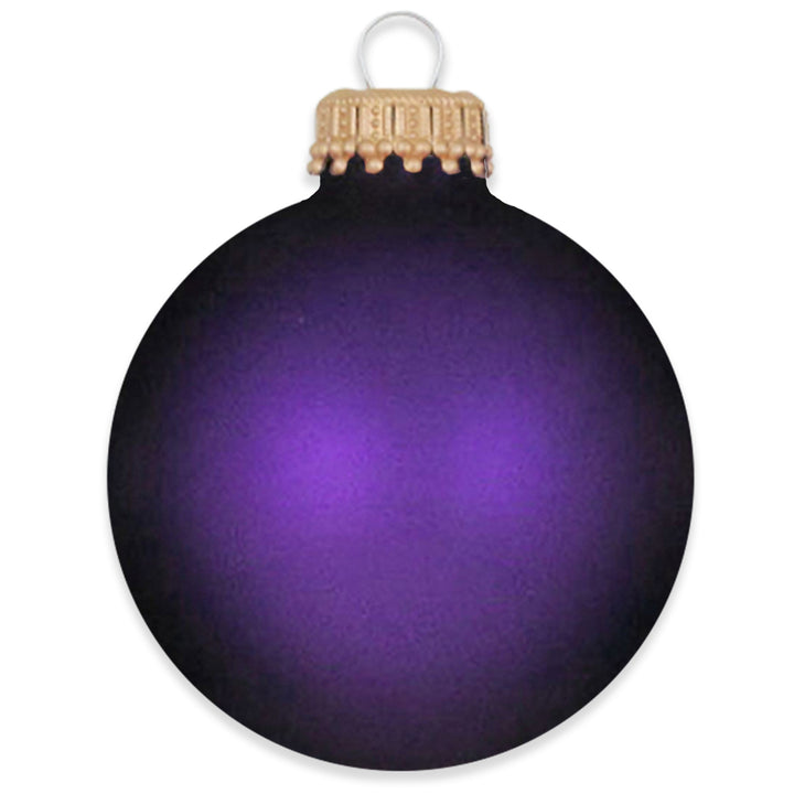 2 5/8" (67mm) Ball Ornaments, Gold Caps, Prism Violet Velvet, 8/Box, 12/Case, 96 Pieces