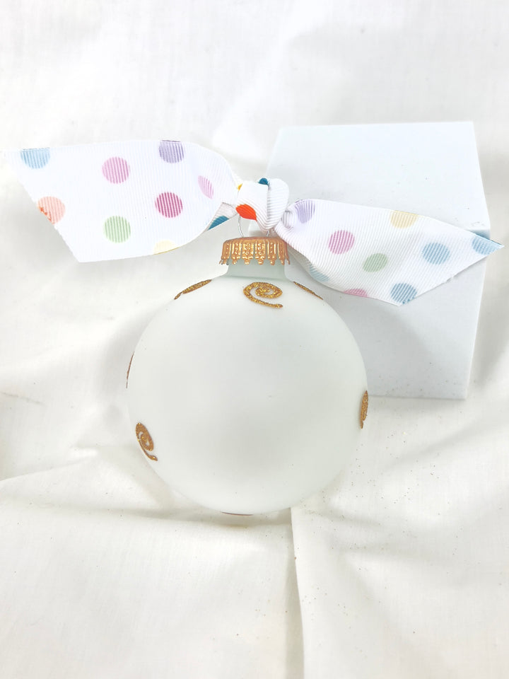 3 1/4" (80mm) Hugs - Frost 3 1/4" (80mm) Glass Ball Ornament with Tree of Life. 12 Pieces per Case