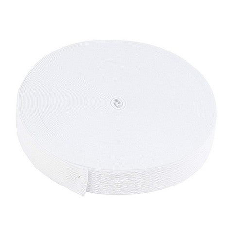 Krebs Elastic Bands, Plush 2 Sides White Woven Latex Free 1" Wide | Made in the United States (3 Yards)