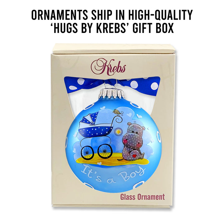 3 1/4" (80mm) Personalizable Hugs Specialty Gift Ornaments, It's a Boy, Alpine Velvet, 1/Box, 12/Case, 12 Pieces
