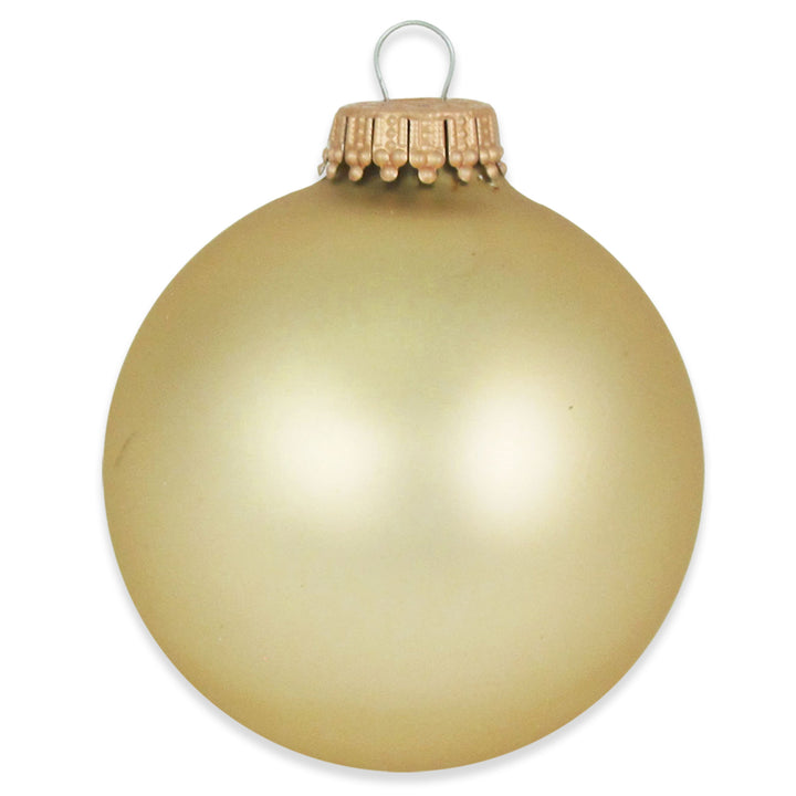 2 5/8" (67mm) Ball Ornaments, Gold Caps, Harvest Gold, 8/Box, 12/Case, 96 Pieces