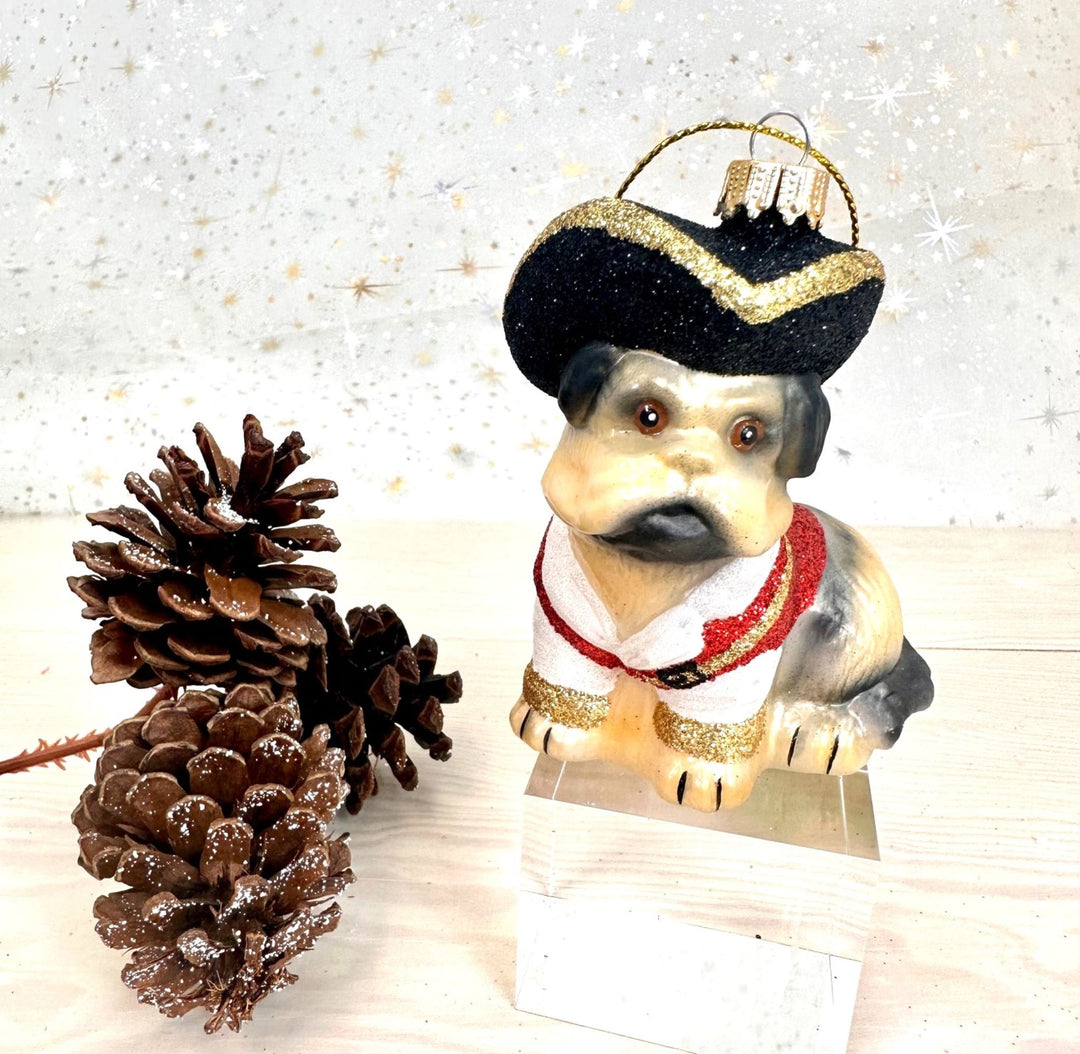 3 3/4" (95mm) Pirate Pug Figurine Ornaments, 1/Box, 6/Case, 6 Pieces