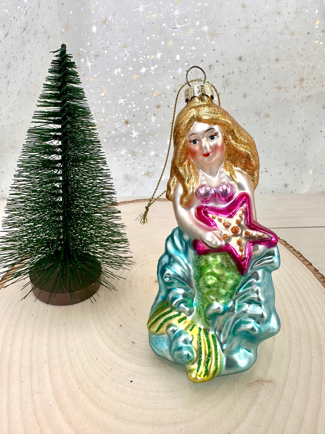 5 1/4" (133mm) Mermaid with Starfish Figurine Ornaments, 1/Box, 6/Case, 6 Pieces