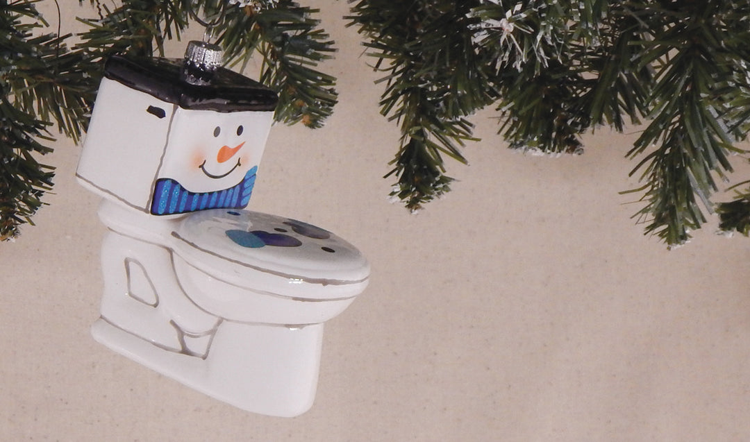 4" (100mm) Frosty the Toilet Figurine Ornaments, 1/Box, 6/Case, 6 Pieces