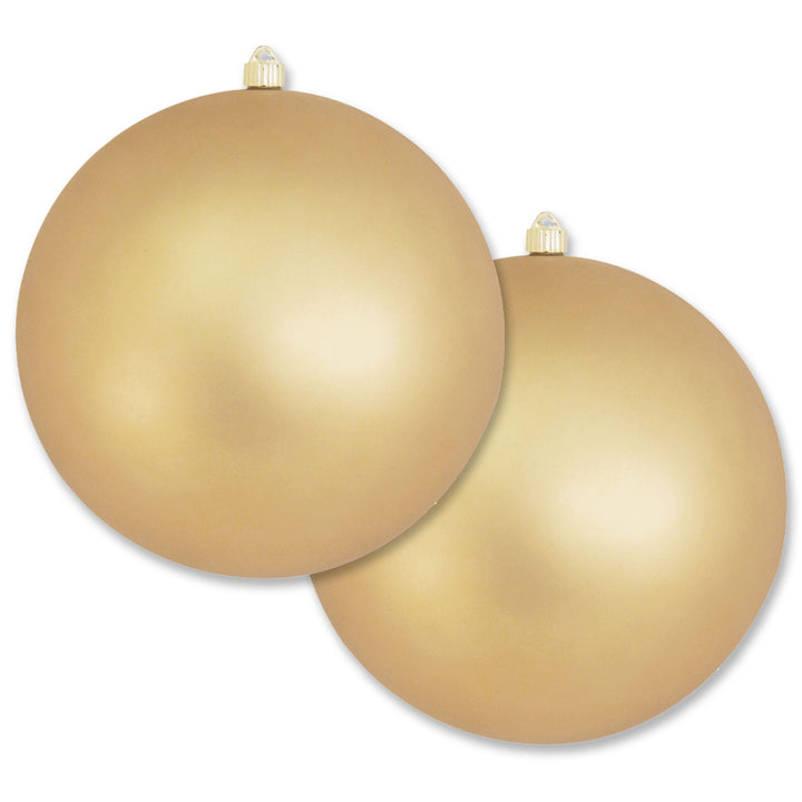 12" (300mm) Giant Commercial Shatterproof Ball Ornament, Gold Dust, Case, 2 Pieces