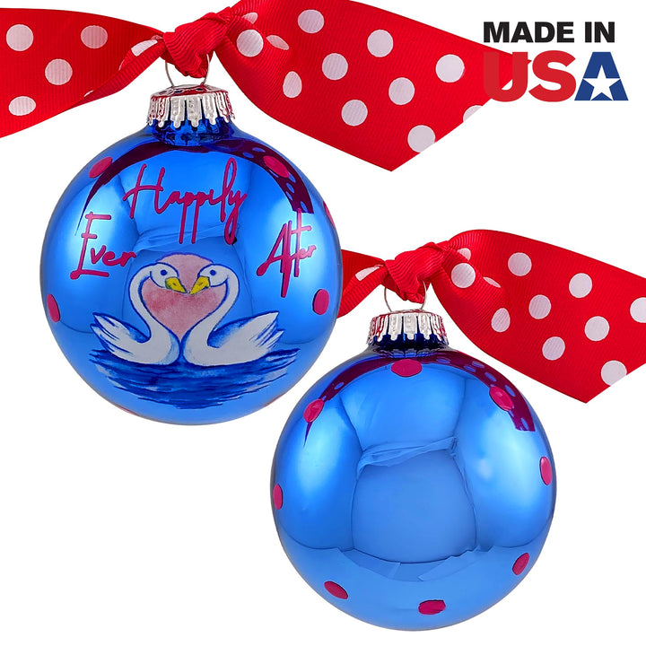3 1/4" (80mm) Personalizable Hugs Specialty Gift Ornaments, Happily Ever After Swans, Alpine Shine, 1/Box, 12/Case, 12 Pieces