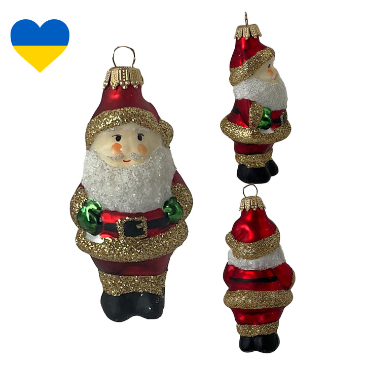 3" Mini Santas Red/ Gold,  Figurine Ornaments, 6/Box, 8/Case, 48 Pieces