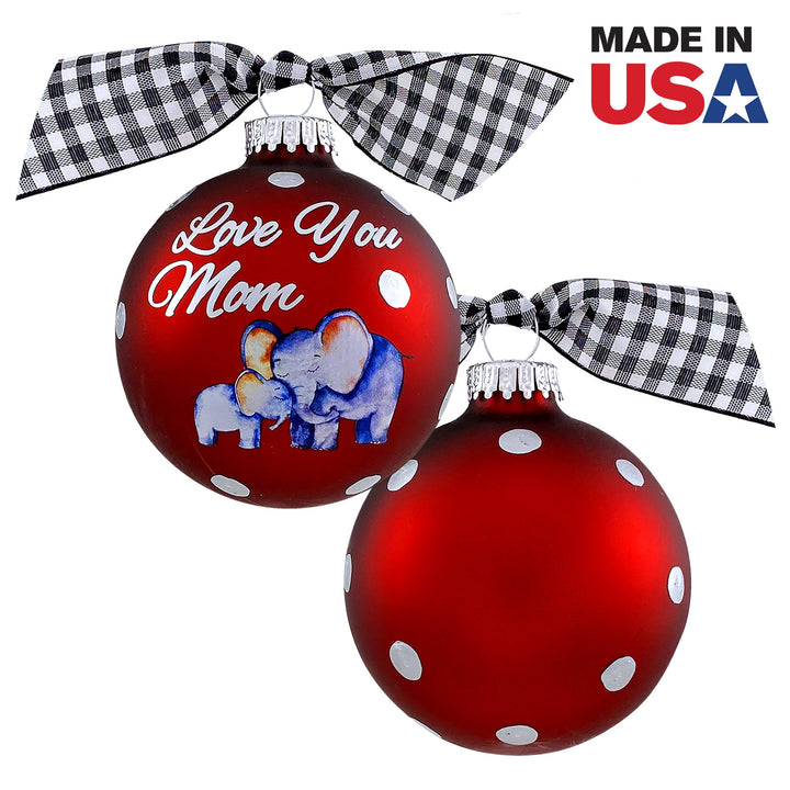 3 1/4" (80mm) Personalizable Hugs Specialty Gift Ornaments, Love you Mom, Port Velvet, 1/Box, 12/Case, 12 Pieces