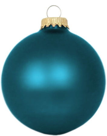 2 5/8" (67mm) Ball Ornaments, 8/Box, 12/Case, 96 Pieces (Turquoise Bliss Velvet)