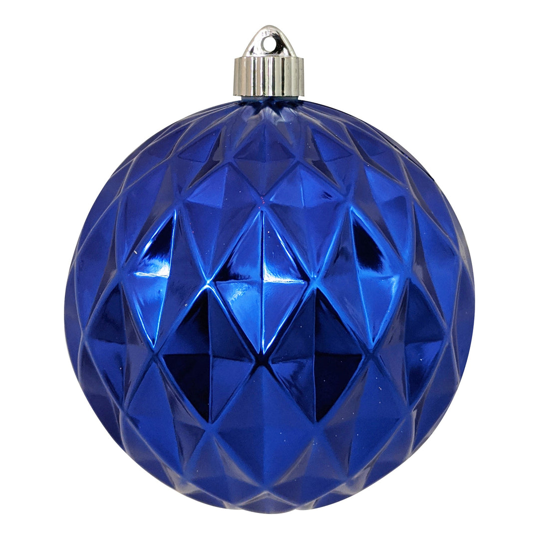 6" (150mm) Commercial Shatterproof Ball Ornament, Shiny Azure Blue Diamond, 2 per Bag, 6 Bags per Case, 12 Pieces