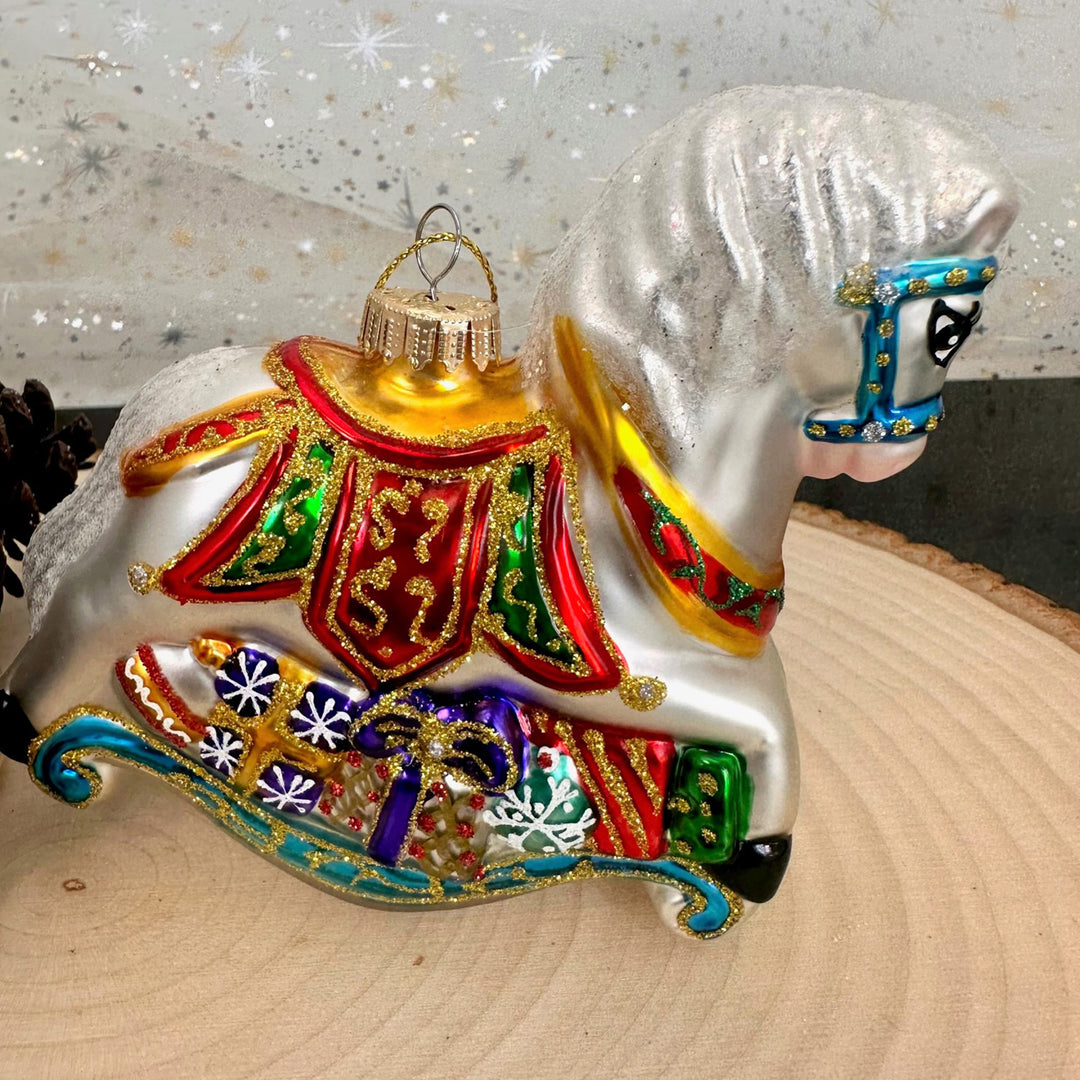Elegant Rocking Horse Figurine Ornaments, 1/Box, 6/Case, 6 Pieces