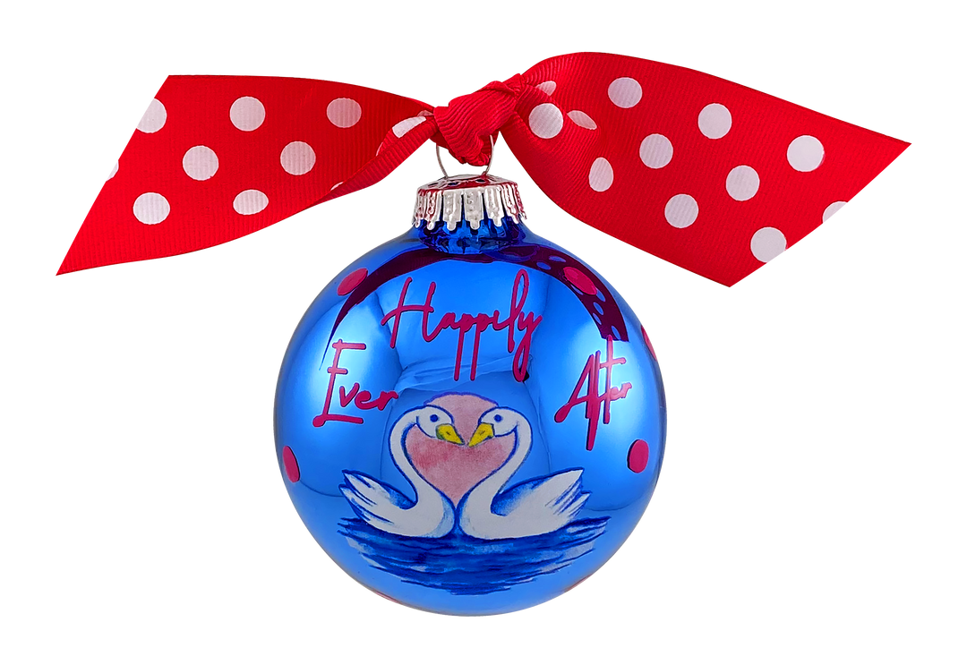 3 1/4" (80mm) Personalizable Hugs Specialty Gift Ornaments, Happily Ever After Swans, Alpine Shine, 1/Box, 12/Case, 12 Pieces