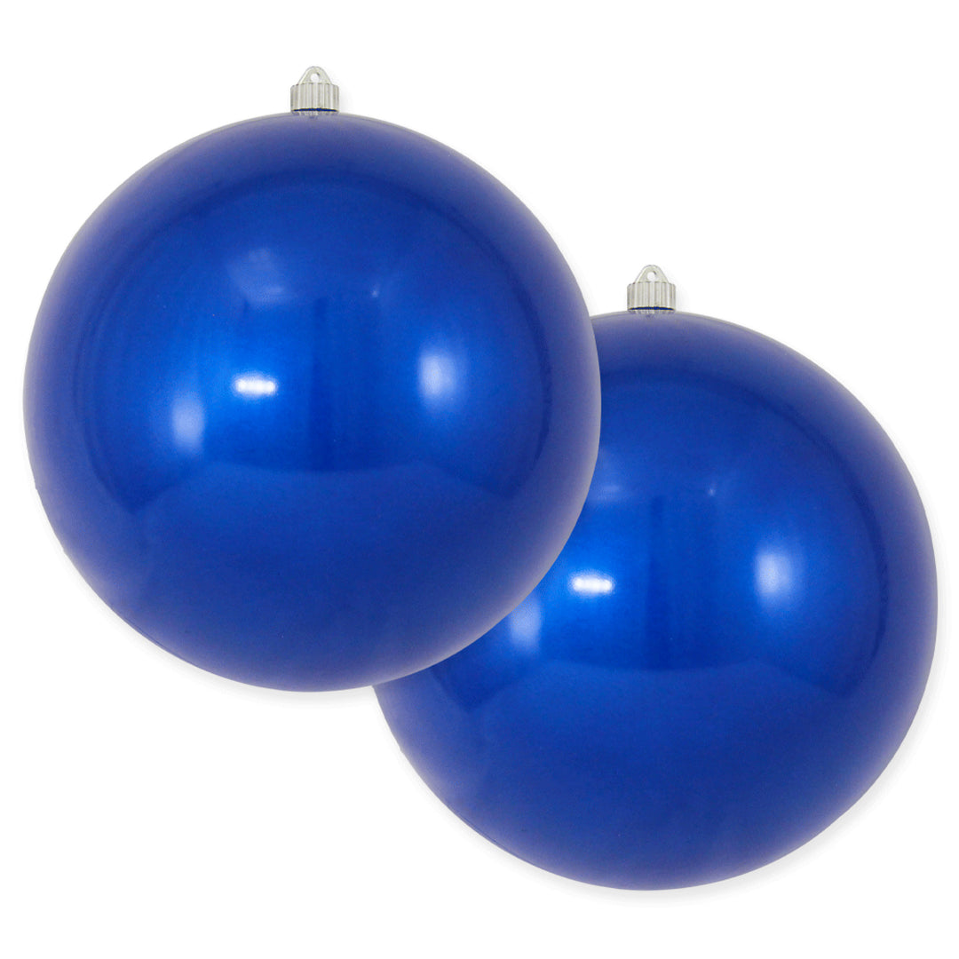 12" (300mm) Giant Commercial Shatterproof Ball Ornament, Candy Blue, Case, 2 Pieces