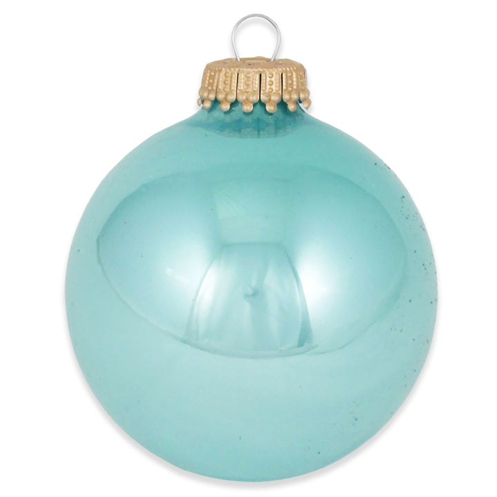 2 5/8" (67mm) Ball Ornaments, Gold Caps, Water Lily, 8/Box, 12/Case, 96 Pieces