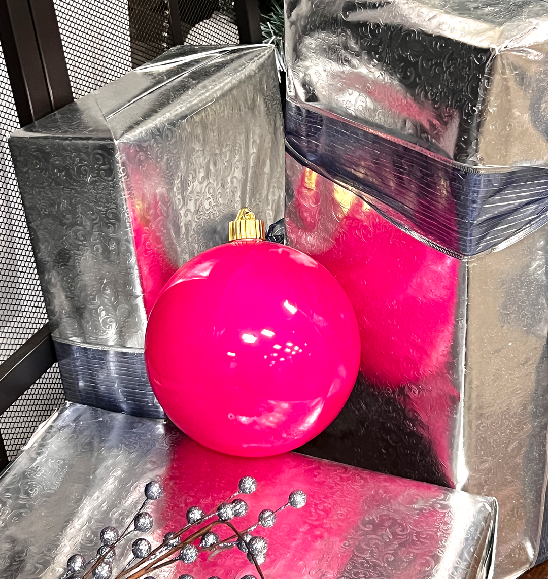 6" (150mm) Large Commercial Shatterproof Ball Ornaments, Dragon Fruit Pink, 1/Box, 12/Case, 12 Pieces