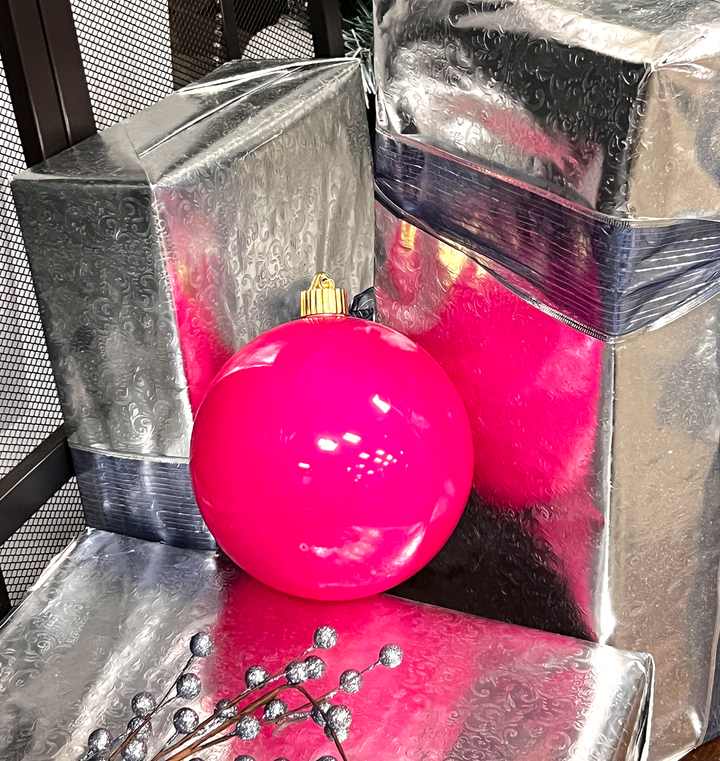 6" (150mm) Large Commercial Shatterproof Ball Ornaments, Dragon Fruit Pink, 1/Box, 12/Case, 12 Pieces