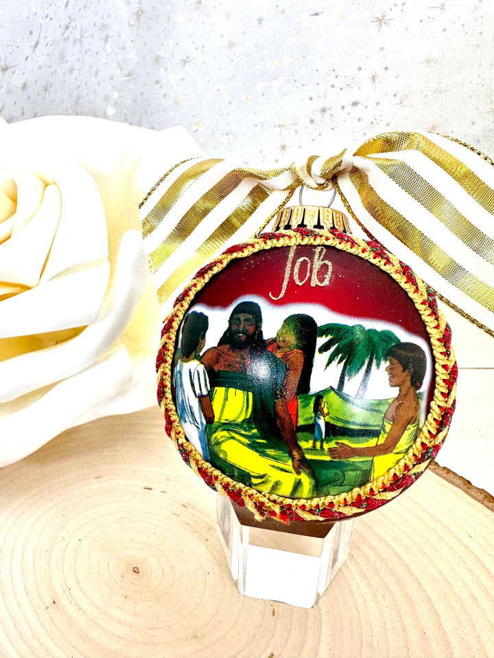 3 1/4" Collectable Bible Hero Glass Ornament Made in USA | Hugs Special Occasions Keepsake Gifts |