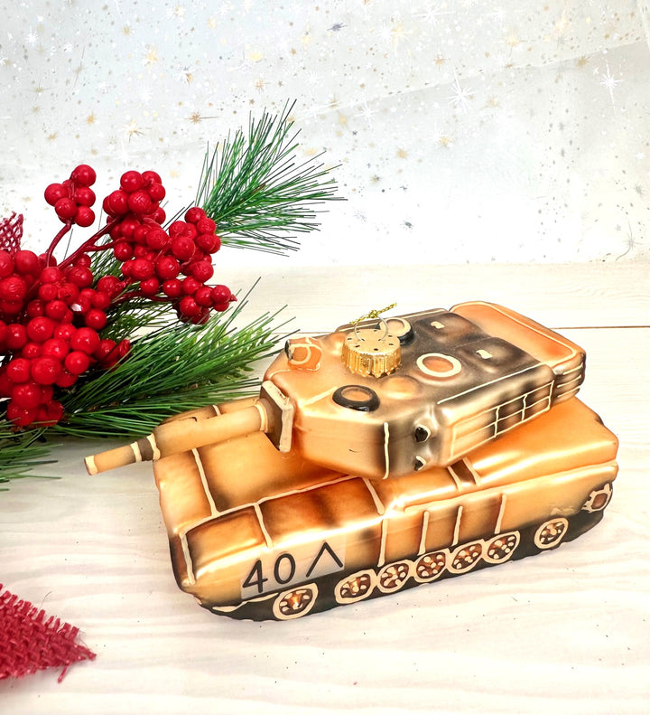 5 3/4" (146mm) Army Tank Figurine Ornaments, 1/Box, 6/Case, 6 Pieces