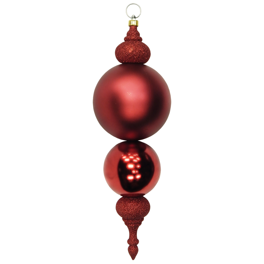 25.5" Giant Commercial Shatterproof Finials, Red, Case, 2 Pieces