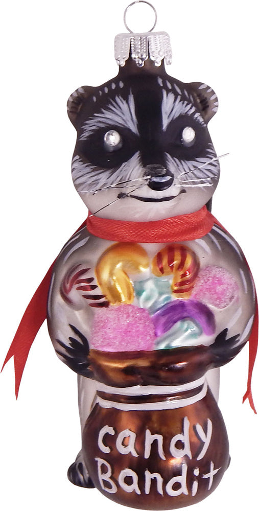 4" (100mm) Candy Bandit Raccoon Figurine Ornaments, 1/Box, 6/Case, 6 Pieces