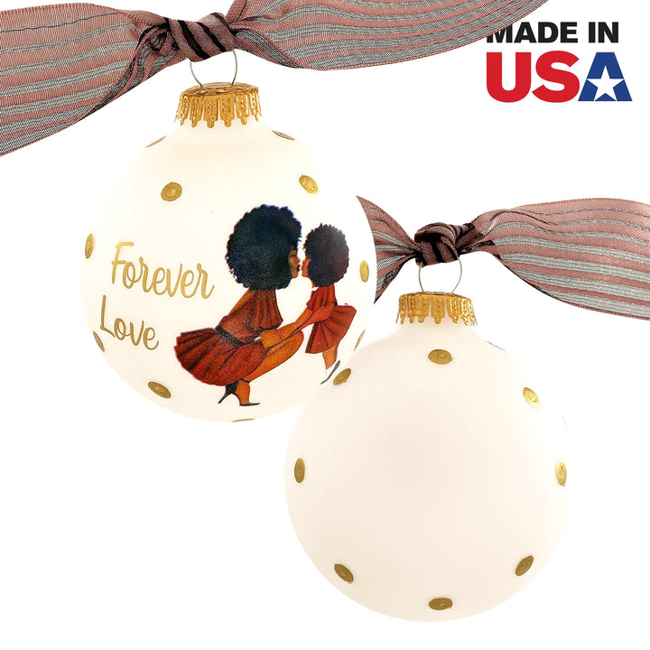 3 1/4" (80mm) Personalizable Hugs Specialty Gift Ornaments, Forever Love Ethnic Mom & Daughter Design, Frost White, 1/Box, 12/Case, 12 Pieces