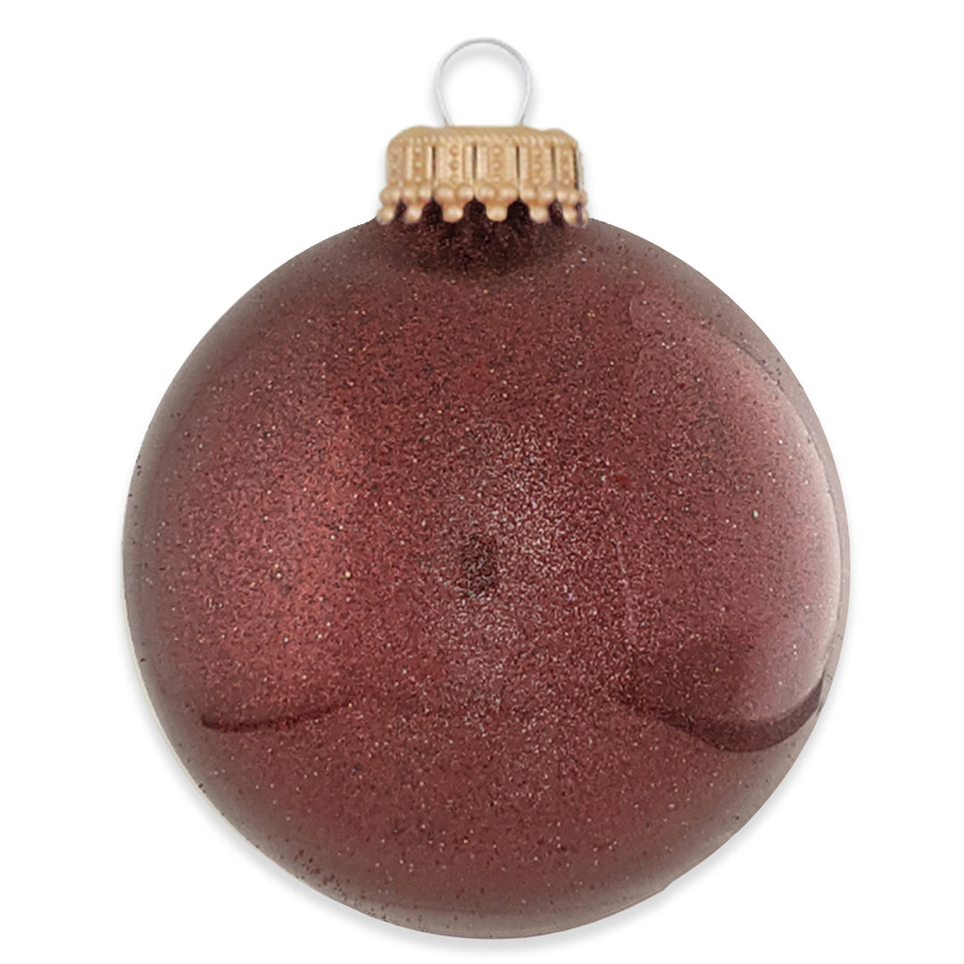 2 5/8" (67mm) Glass Ball Ornaments, Cranberry Merlot Sparkle, 6/Box, 12/Case, 72 Pieces