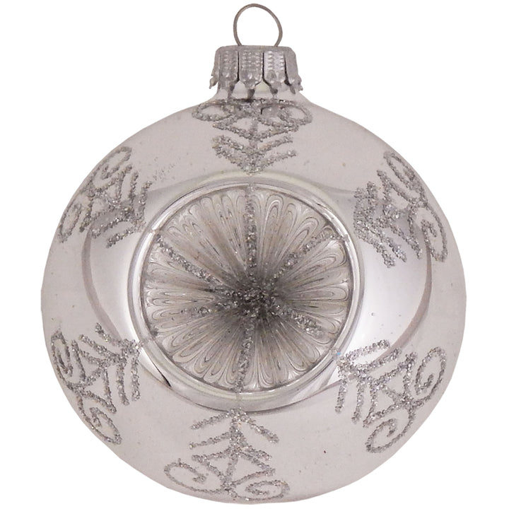 Assorted Sizes Glass Finials, Bright Silver Reflectors, Silver Swirls, 4 Shapes, 12/Box, 4/Case, 48 Pieces