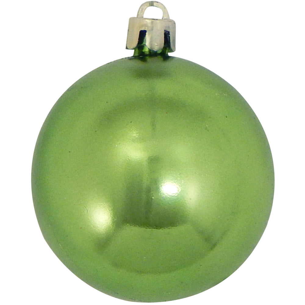 2 1/3" (60mm) Shatterproof Christmas Ball Ornaments, Limeade, Case, 16 Count x 12 Tubs, 192 Pieces