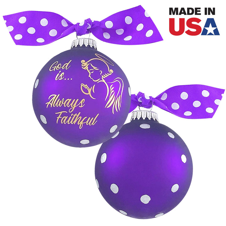 3 1/4" (80mm) Personalizable Hugs Specialty Gift Ornaments, God is Always Faithful, Purple Magic, 1/Box, 12/Case, 12 Pieces