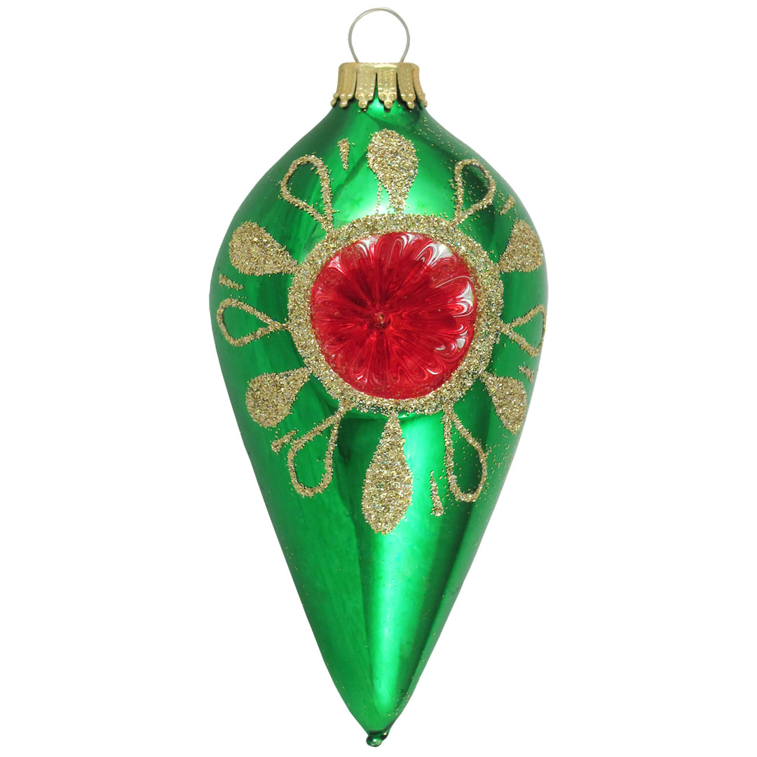 Assorted Sizes Glass Finials, Red/Gold Multi, 12/Box, 4/Case, 48 Pieces