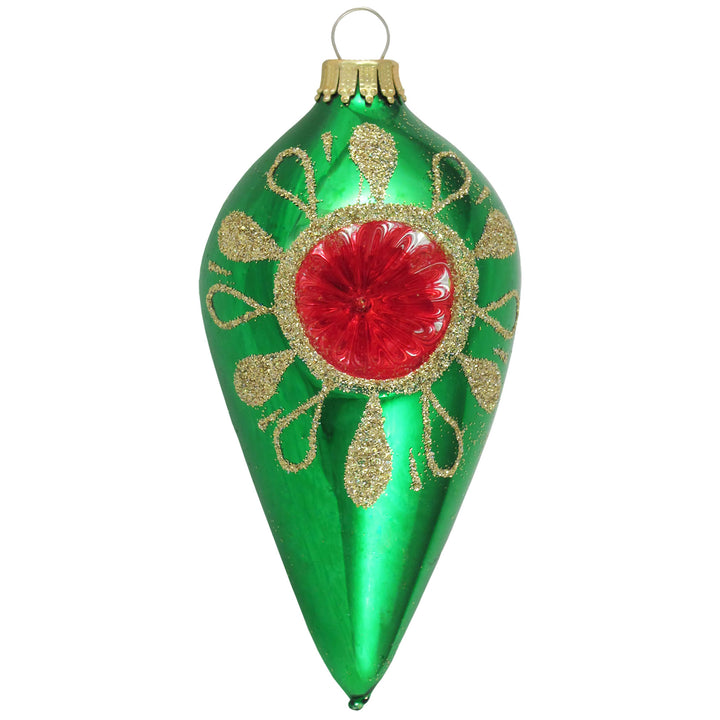 Assorted Sizes Glass Finials, Red/Gold Multi, 12/Box, 4/Case, 48 Pieces