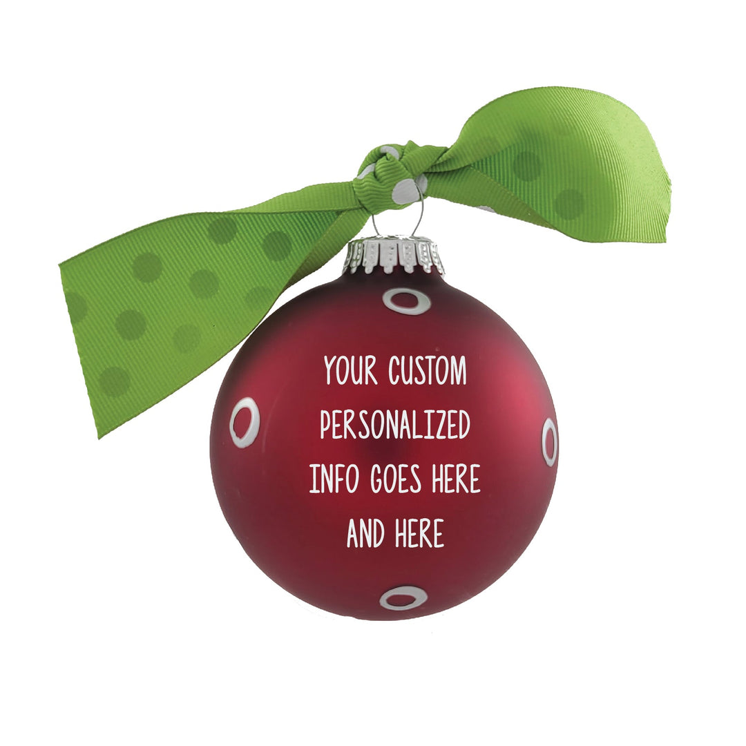 3 1/4" (80mm) Personalizable Hugs Specialty Gift Ornaments, Red Velvet Glass Ball with It Takes A Big Heart To Shape Little Minds