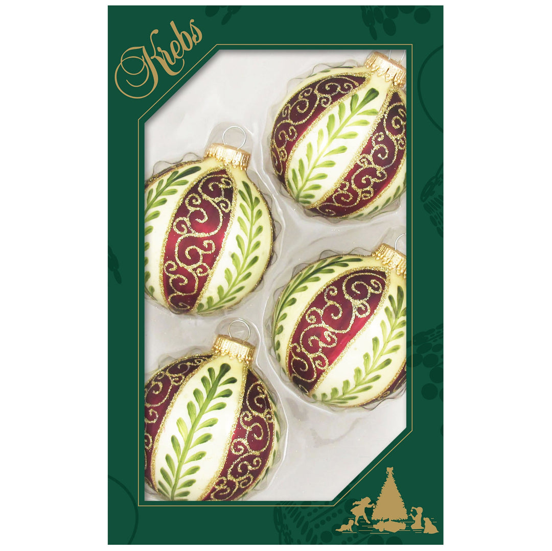 Assorted Sizes Glass Finials, Gold/Red Multi, 12/Box, 4/Case, 48 Pieces