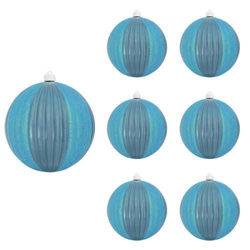 8" (200mm) Giant Commercial Shatterproof Ball Ornament, Lagoon, Case, 6 Pieces